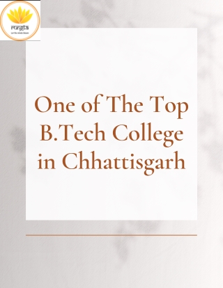 Best B.Tech Colleges in Chhattisgarh