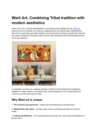 Warli Art_ Combining Tribal tradition with modern aesthetics