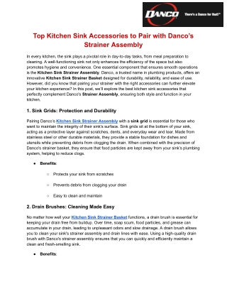 Top Kitchen Sink Accessories to Pair with Danco’s Strainer Assembly