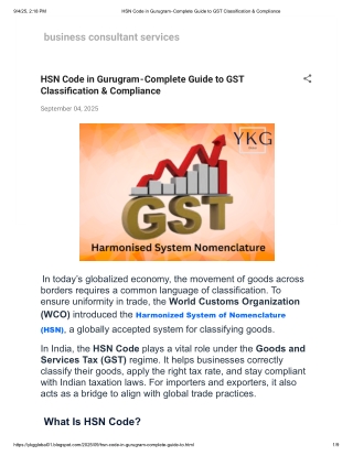 HSN Code in Gurugram - Complete Guide to GST Classification & Compliance