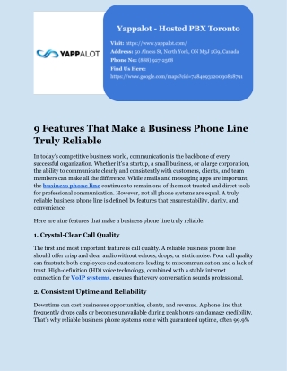 9 Features That Make a Business Phone Line Truly Reliable