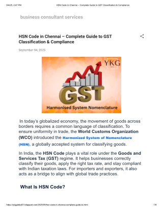 HSN Code in Chennai – Complete Guide to GST Classification & Compliance