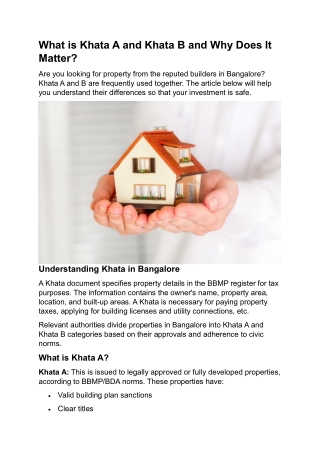 What is Khata A and Khata B and Why Does It Matter