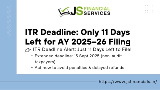 ITR Deadline Only 11 Days Left for AY 2025–26 Filing