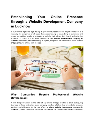 Website Development Company in Lucknow