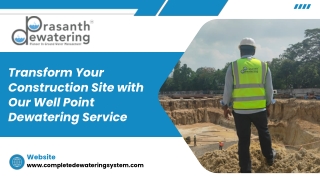 Well Point Dewatering Service - Complete Dewatering Solutions