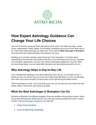 How Expert Astrology Guidance Can Change Your Life Choices