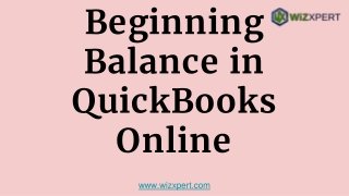 Beginning Balance in QuickBooks Online