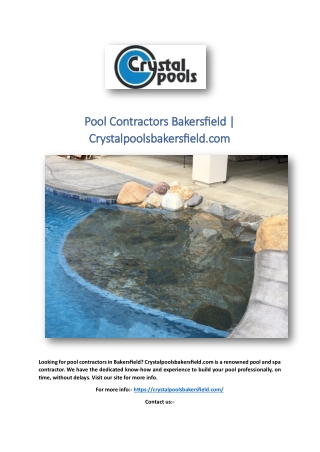 Pool Contractors Bakersfield | Crystalpoolsbakersfield.com