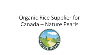Organic Rice Supplier for Canada – Nature Pearls