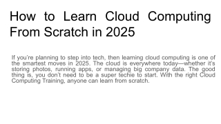 How to Learn Cloud Computing From Scratch in 2025