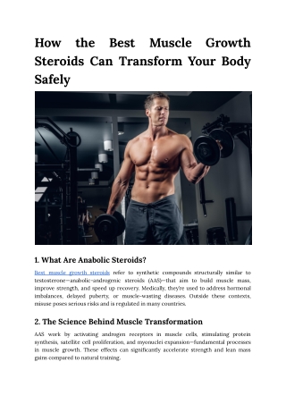 How to Safely Build Muscle with Top Steroids