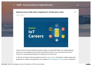 Exploring Career Paths After Completing IoT Certification in India