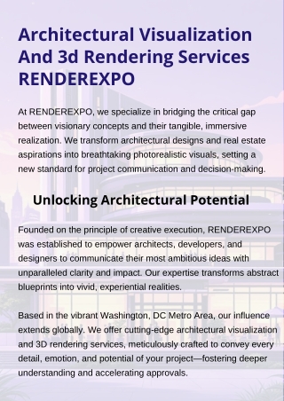 Architectural Visualization And 3d Rendering Services RENDEREXPO