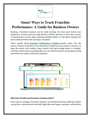 Smart Ways to Track Franchise Performance - A Guide for Business Owners