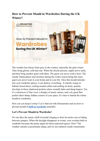 How to Prevent Mould in Wardrobes During the UK Winter