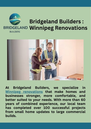 Bridgeland Builders : Winnipeg Renovations