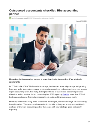 Outsourced accountants checklist_ Hire accounting partner