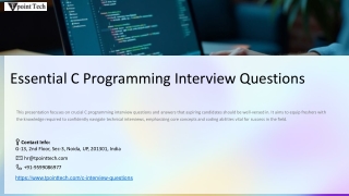 Essential C Programming Inter.