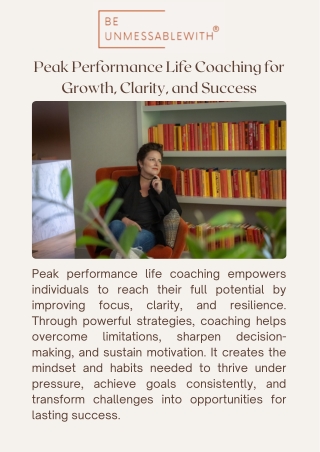 Transform Your Life with Peak Performance Life Coaching