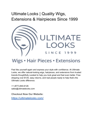 Ultimate Looks _ Quality Wigs, Extensions & Hairpieces