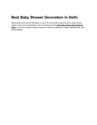 Best Baby Shower Decoration in Delhi