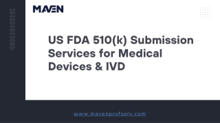 US FDA 510(k) Submission Services for Medical Devices & IVDs
