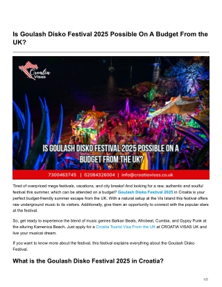 Is Goulash Disko Festival 2025 Possible On A Budget From the UK