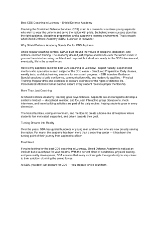 best_cds_coaching_lucknow_sda