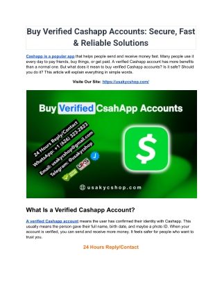 uy Verified CashApp Accounts- 100% Fully Verified & Safe
