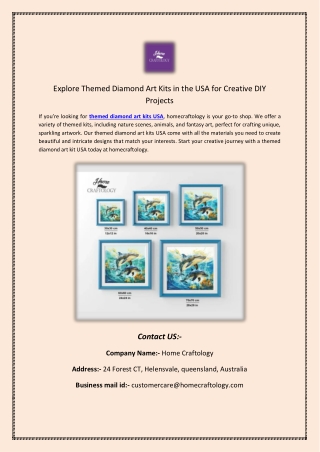 Explore Themed Diamond Art Kits in the USA for Creative DIY Projects