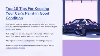 Top 10 Tips For Keeping Your Car’s Paint In Good Condition