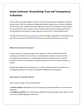 Smart Contracts_ Streamlining Trust and Transparency in Business
