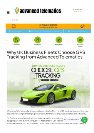 Why UK Business Fleets Choose GPS Tracking from Advanced Telematics