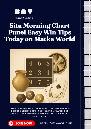 Sita Morning Chart Panel Easy Win Tips Today on Matka World