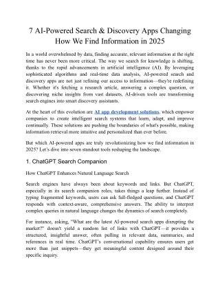 7 AI-Powered Search & Discovery Apps Changing How We Find Information in 2025