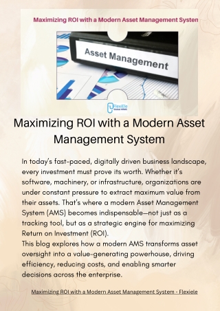 Maximizing ROI with a Modern Asset Management System