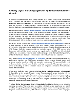 Leading Digital Marketing Agency in Hyderabad for Business Growth