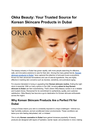Korean Skincare Products in Dubai