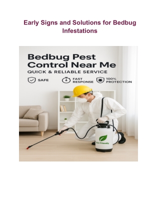 Early Signs and Solutions for Bedbug Infestations