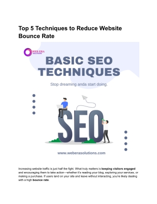 Top 5 Techniques to Reduce Website Bounce Rate