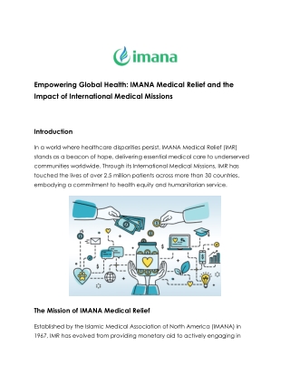 Join IMANA's International Medical Missions to Make a Global Impact