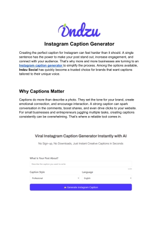 Instagram Caption Generator