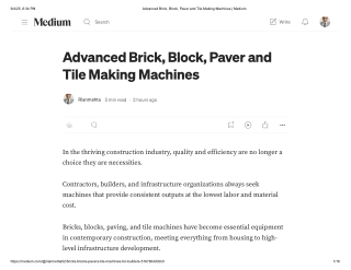 Advanced Brick, Block, Paver and Tile Making Machines