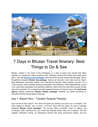7 Days in Bhutan Travel Itinerary_ Best Things to Do & See