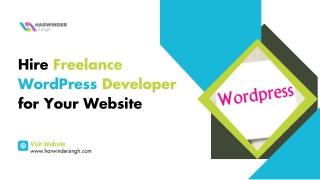 Freelance WordPress Developer for Custom Websites