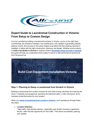 Expert Guide to Laundromat Construction in Victoria_ From Setup to Custom Design