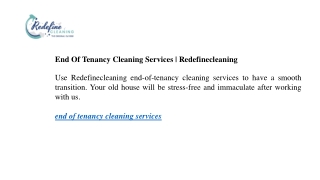 End Of Tenancy Cleaning Services  Redefinecleaning