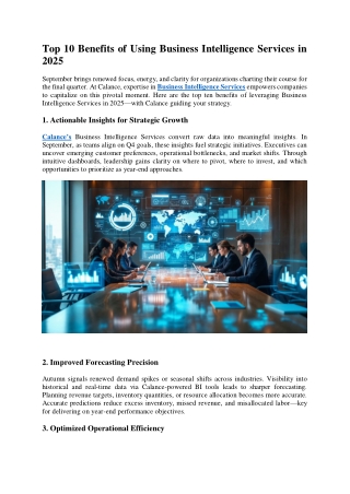 -Top 10 Benefits of Using Business Intelligence Services in 2025
