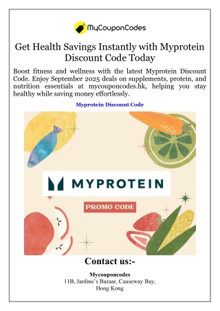 Get Health Savings Instantly with Myprotein Discount Code Today
